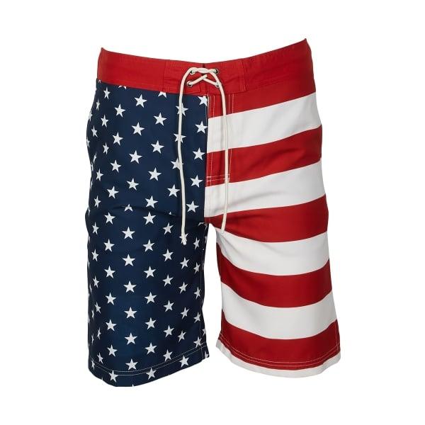 81509050 9 in. Swim Trunks Shorts for Men, American Flag - Extra Large