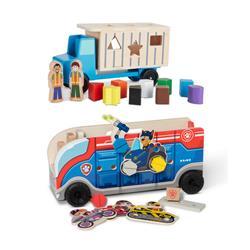 9397-33333-KIT Shape-Sorting Dump Truck with Paw Patrol 2 Match & Build Mission Cruiser