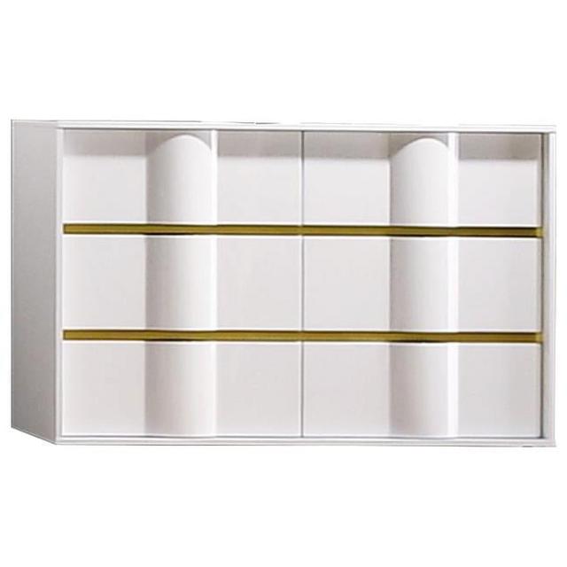 Havana White with Gold Trimming 6 Drawer Dresser