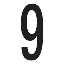 3.50 in. 9 Vinyl Warehouse Number Labels - Black & White - Case of 50