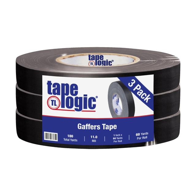 Tape Logic  1 in. x 60 Yards Black Tape Logic 11 mil Gaffers Tape, Pack of 3 - 3 Per Case