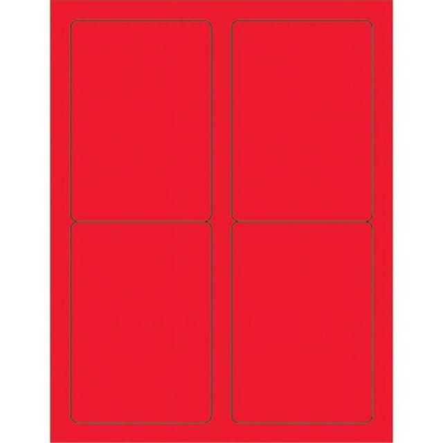 3.5 x 5 in. Fluorescent Red Rectangle Laser Labels
