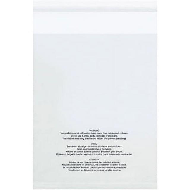 PMR111415100 11 x 14 in. - 1.5 Mil Resealable Suffocation Warning Poly Bags, Clear - Pack of 100