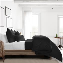 MAR-BSP-BLA-CMF-SK-3PC Marcus Comforter & 2 Pillow Shams Set&#44; Black - Super King Size - 3 Piece