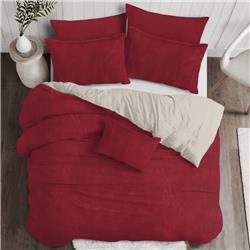 Vanessa Duvet Cover & 2 Pillow Shams Set&#44; Red - Queen Size - 3 Piece