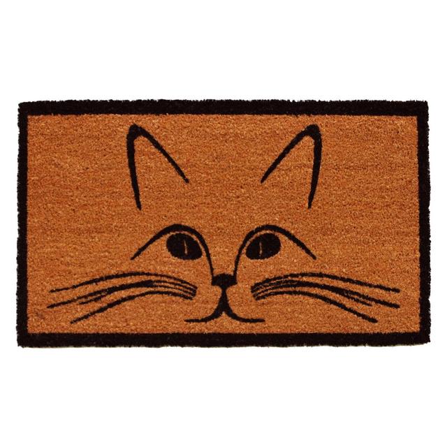 17 x 29 in. Purrfection Rectangular Doormat&#44; Natural & Black