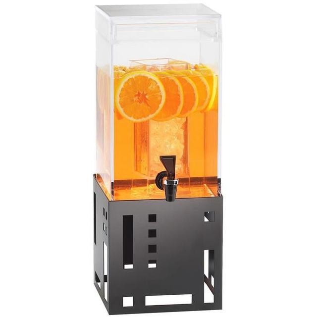 1.5 gal Black Beverage Dispenser with Ice Chamber - 7.375 x 9.375 x 17.75 in.