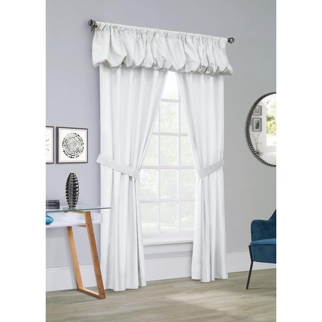 80 x 84 in. Prescott Room Darkening Rod Pocket Curtain Panel&#44; White - 5 Piece