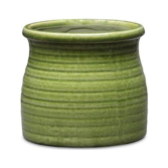 5663OG Kifon Curved Ceramic Ceramic Pot, Olive Green - Medium
