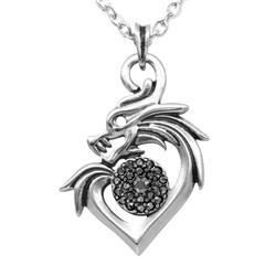 CN315 1.49 x 1.06 in. Dragon Heart Sharped Necklace
