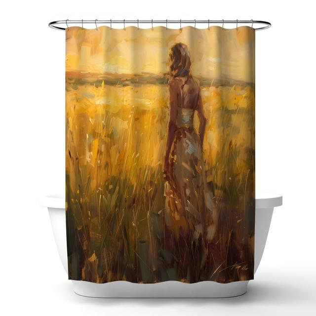 C1SC7174ED15I7 71 x 74 in. Exploring Beige Shower Curtain for Elegant Home Decor