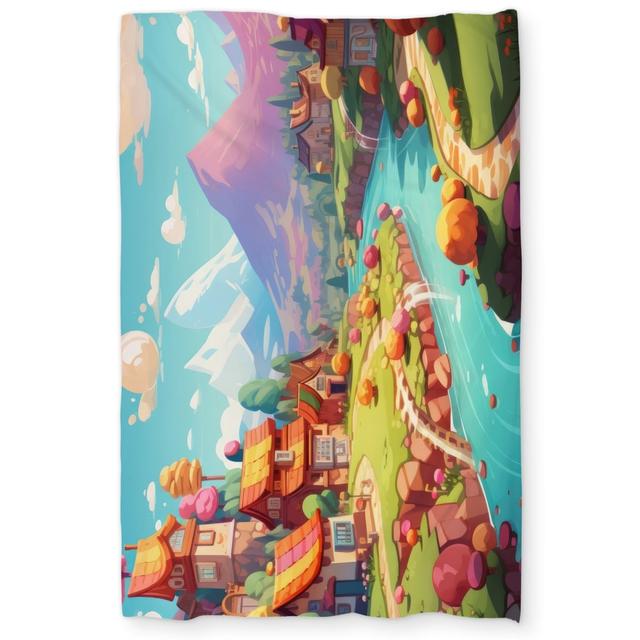 C1DCTSW0WU0KO7 Sweet Town Green Twin Size Duvet Cover - Eco-Friendly Home Decor