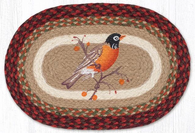 48-417R 13 x 19 in. Robin Braided Oval Placemat&#44; Multi Color