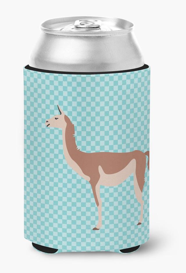 BB8095CC Guanaco Blue Check Can or Bottle Hugger