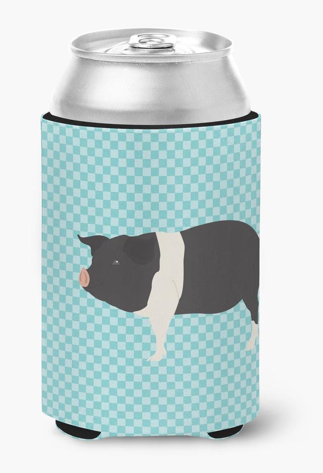 Hampshire Pig Blue Check Can or Bottle Hugger