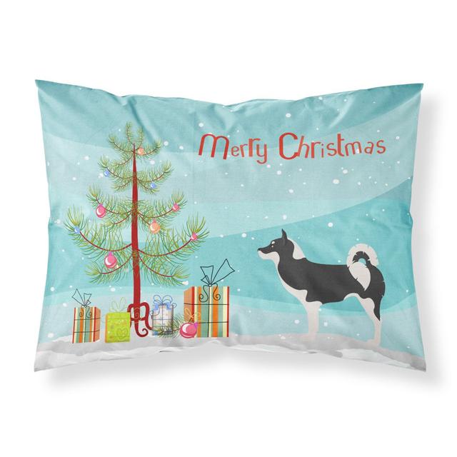 Greenland Dog Christmas Fabric Standard Pillowcase - Multi Colored - Standard