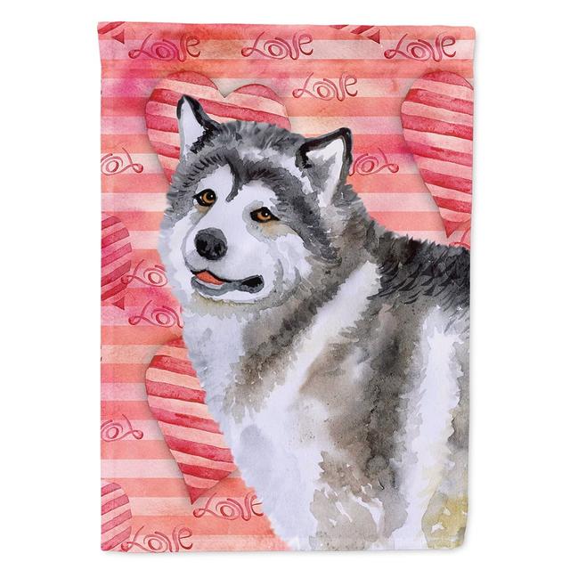 BB9725CHF Alaskan Malamute Love Flag - Canvas House Size