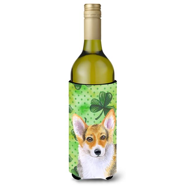 Pembroke Corgi St. Patricks Wine Bottle Beverge Insulator Hugger