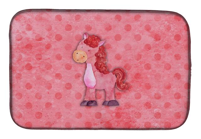 Polkadot Horse Watercolor Dish Drying Mat