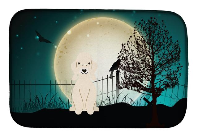 Halloween Scary Bedlington Terrier Sandy Dish Drying Mat