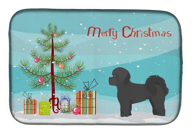 Black Mal-Shi Christmas Tree Dish Drying Mat