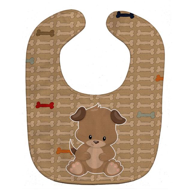 Puppy on Brown Bones Baby Bib
