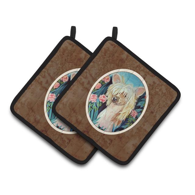 Chinese Crested Pair of Pot Holders