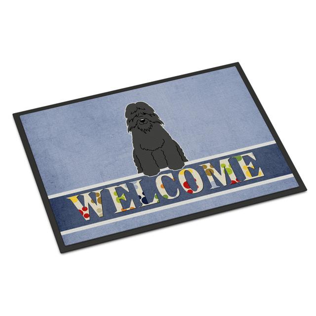 18 x 27 in. Bouvier Des Flandres Welcome Indoor or Outdoor Mat