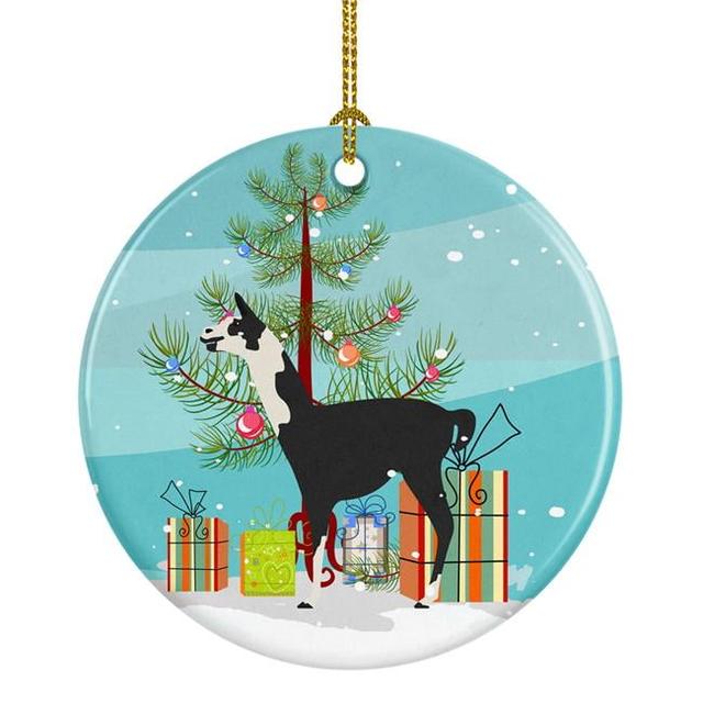 Llama Q Ara Christmas Ceramic Ornament