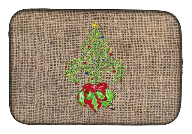 Christmas Tree Fleur De Lis Dish Drying Mat
