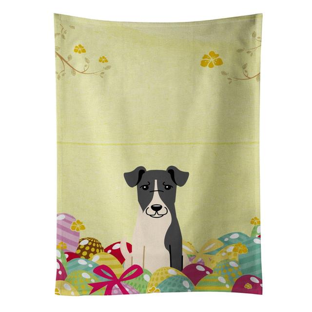 BB6098KTWL Easter Eggs Smooth Fox Terrier Kitchen Towel