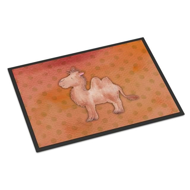 24 x 36 in. Polkadot Camel Watercolor Indoor or Outdoor Mat