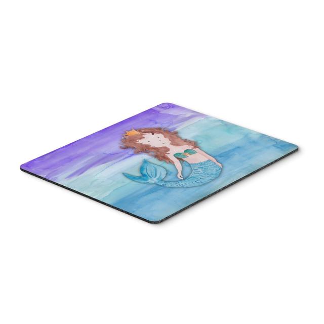 Brunette Mermaid Watercolor Mouse Pad&#44; Hot Pad or Trivet