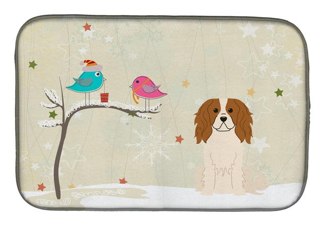 BB2530DDM Christmas Presents Between Friends Cavalier Spaniel Dish Drying Mat