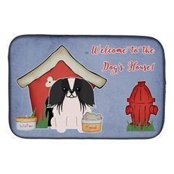 Dog House Collection Pekingnese Black & White Dish Drying Mat