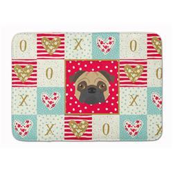 19 x 27 in. Pug Love Machine Washable Memory Foam Mat
