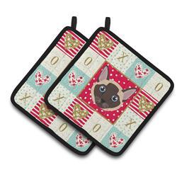 7.5 x 7.5 in. Tonkinese Cat Love Pair of Pot Holders