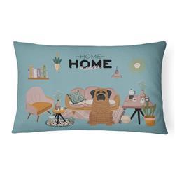 12 x 3 x 16 in. Brindle Mastiff Sweet Home Canvas Fabric Decorative Pillow