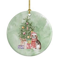 2.8 x 2.8 in. Unisex Beagle Puppy Christmas Presents & Tree Ceramic Ornament&#44; Multi Color