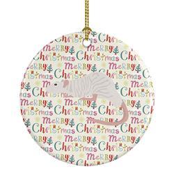 2.8 x 2.8 in. Unisex Dumbo Sphynx Rat Christmas Ceramic Ornament