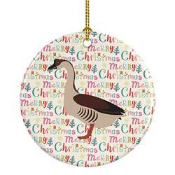 2.8 x 2.8 in. Unisex Chinese Goose Christmas Ceramic Ornament