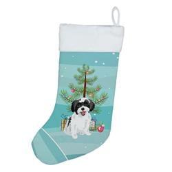 18 x 13.5 in. Unisex Shih-Tzu Black & White No.3 Christmas Christmas Stocking