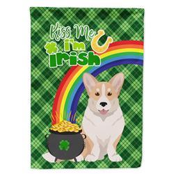 WDK4913GF 15.5 x 11.25 in. Fawn Cardigan Corgi Saint Patricks Day Flag - Garden Size