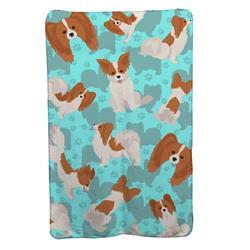 58 x 36 in. Blue&#44; Red & White Papillon Soft Travel Blanket with Bag