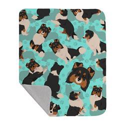 50 x 60 in. Tricolor Sheltie Quilted Blanket&#44; Blue