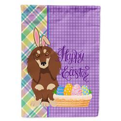 11.25 x 15.5 in. Longhair Chocolate & Cream Dachshund Easter Garden Flag