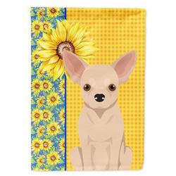 WDK5367GF 11.25 x 15.5 in. Summer Sunflowers Fawn Chihuahua Garden Flag