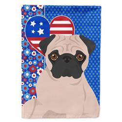 WDK5278GF 11.25 x 15.5 in. Fawn Pug USA American Garden Flag