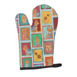 MLM1147OVMT 12 x 8.5 in. Unisex Lots of Blue & Tan Yorkie Oven Mitt