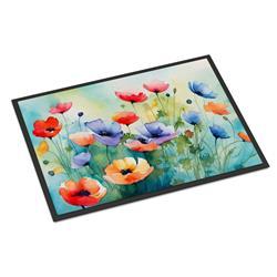 18 x 27 in. Unisex Anemones in Watercolor Doormat